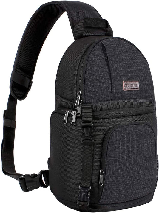Camera Sling Bag, Dslr/Slr/Mirrorless Camera Backpack Case Shockproof Photography Backpack with Tripod Holder & Removable Modular Inserts Compatible with Canon/Nikon/Sony/Fuji