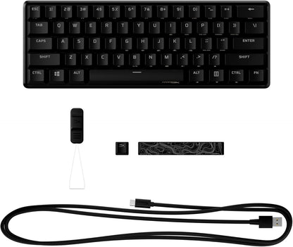 Alloy Origins 60 - Mechanical Gaming Keyboard, Ultra Compact 60% Form Factor, Double Shot PBT Keycaps, RGB LED Backlit, NGENUITY Software Compatible - Linear  Red Switch,Black